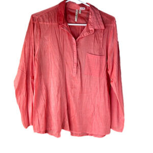 grand & greene coral button down  blouse
